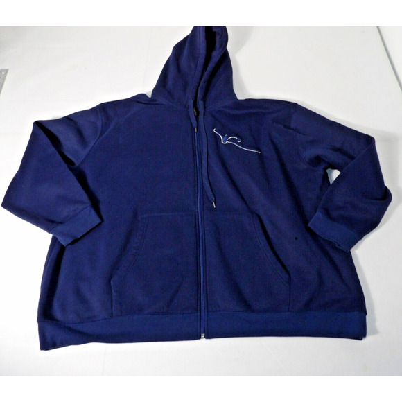 Rocawear Hoodie Mens 5XB Full Zip Navy Blue Y2K Hip Hop Urban Logo Rap READ FLAW - Picture 2 of 13